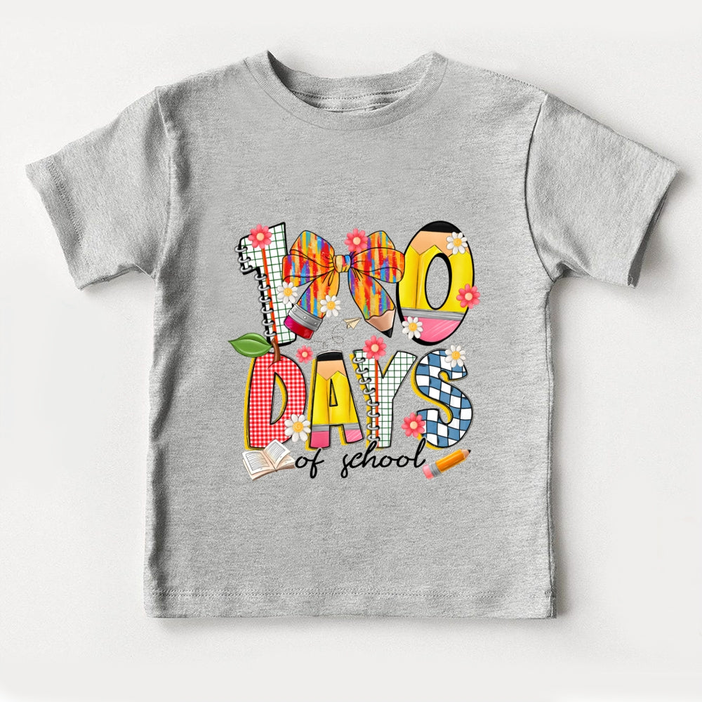 100 Days Of School Bow Dots Toddler T-shirts
