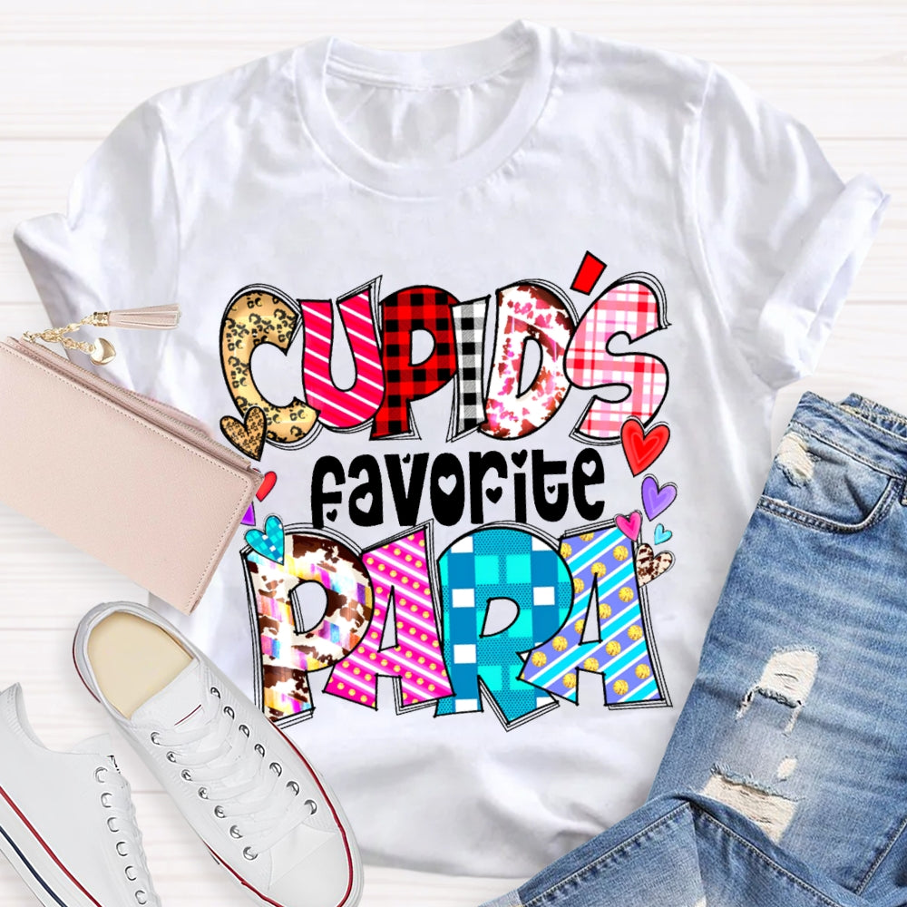Cupids Favorite Para Colorful Little Peach Heart T-shirt