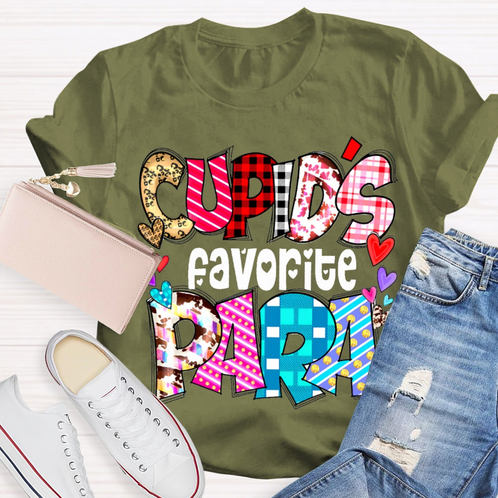 Cupids Favorite Para Colorful Little Peach Heart T-shirt