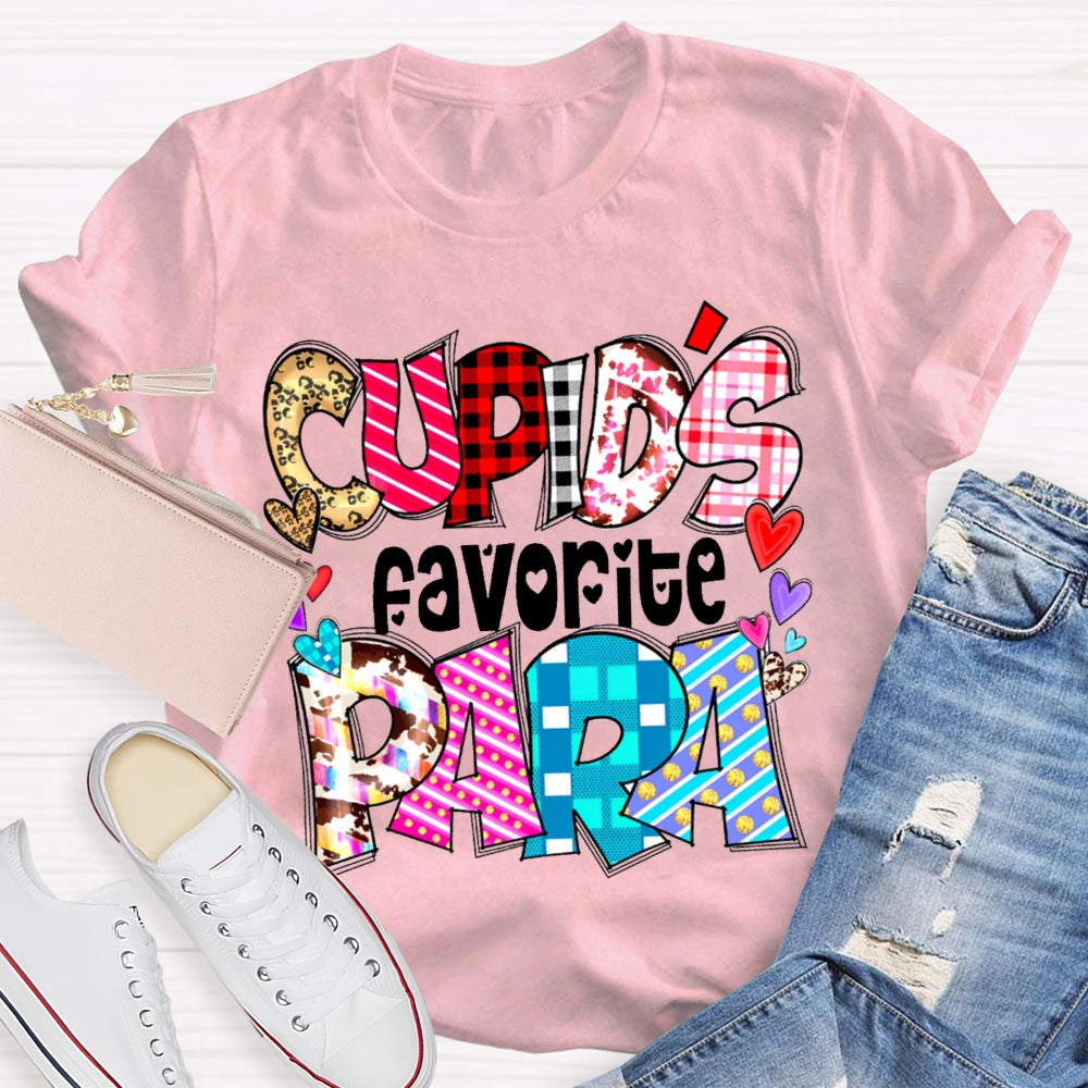 Cupids Favorite Para Colorful Little Peach Heart T-shirt