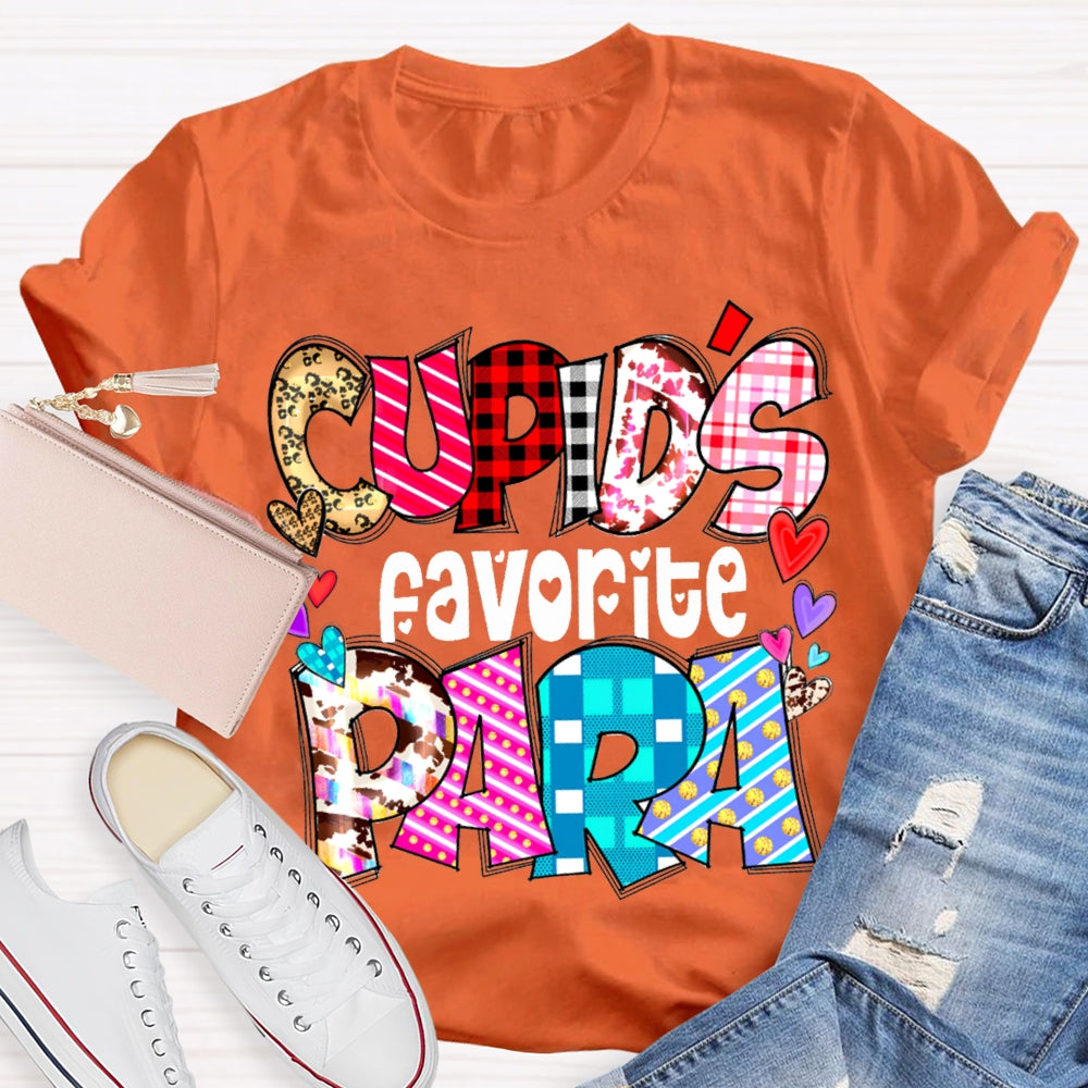 Cupids Favorite Para Colorful Little Peach Heart T-shirt
