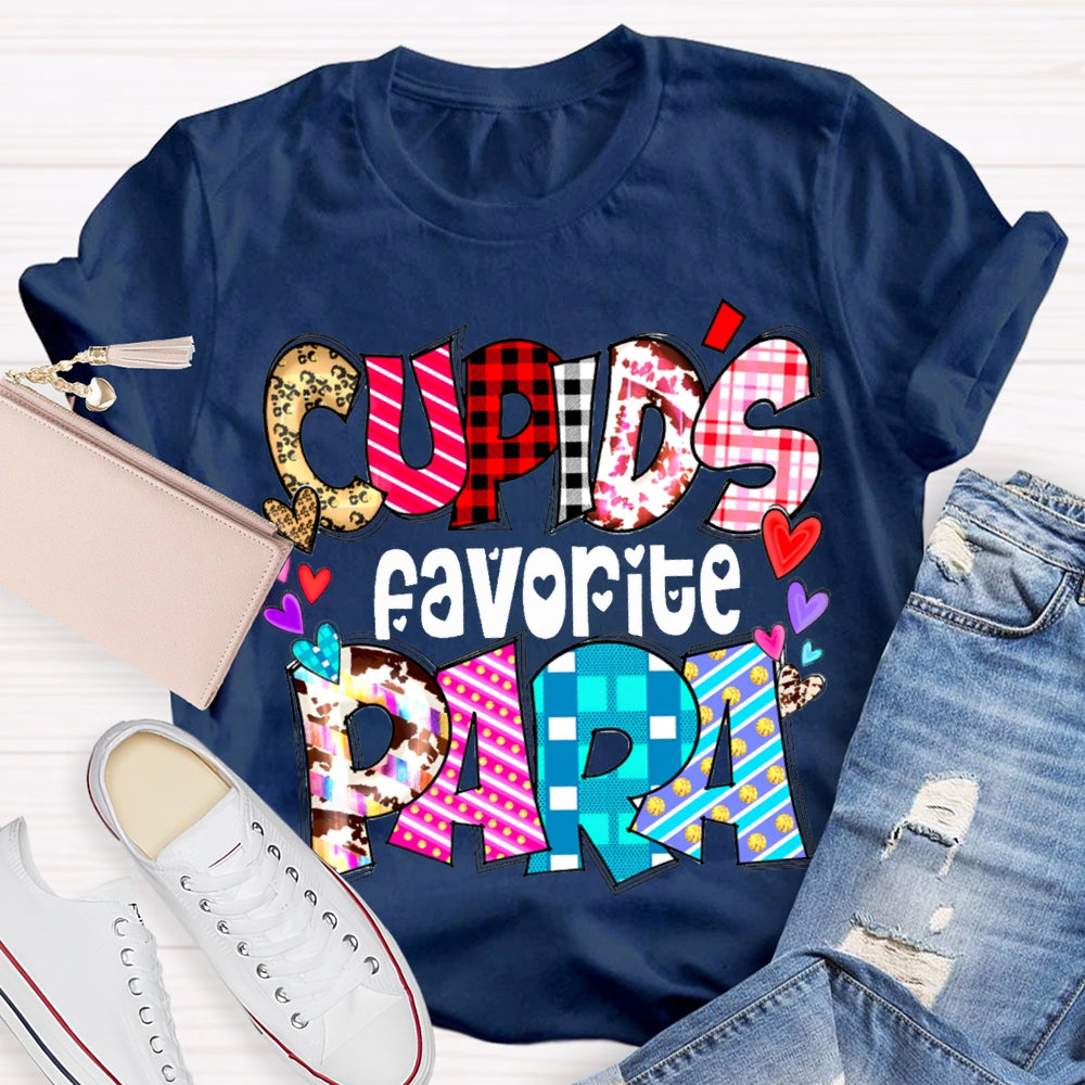 Cupids Favorite Para Colorful Little Peach Heart T-shirt