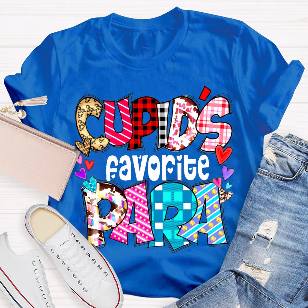 Cupids Favorite Para Colorful Little Peach Heart T-shirt