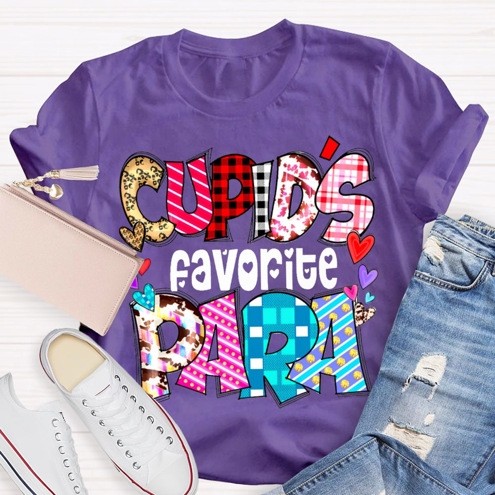 Cupids Favorite Para Colorful Little Peach Heart T-shirt