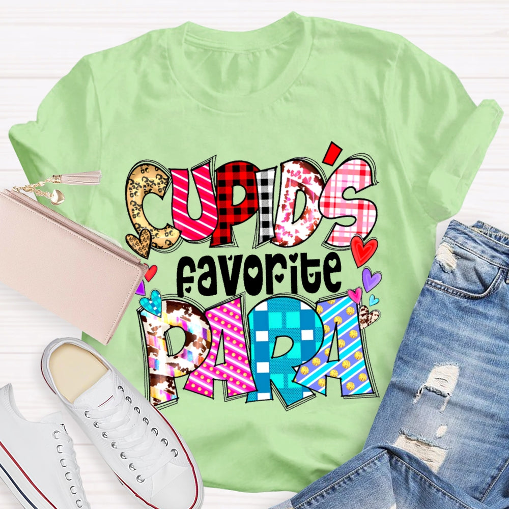 Cupids Favorite Para Colorful Little Peach Heart T-shirt