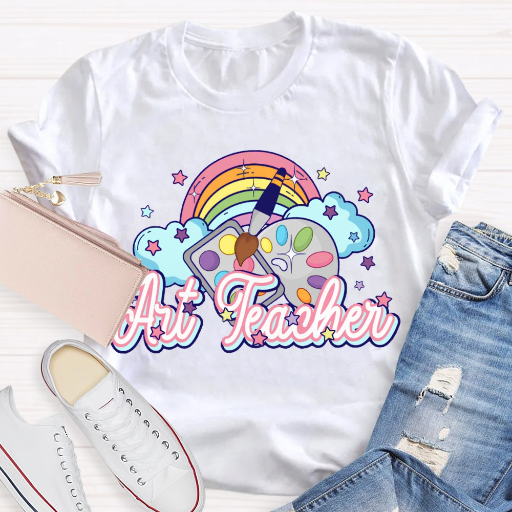 Art Teacher Rainbow And Color Dye Palette T-shirt