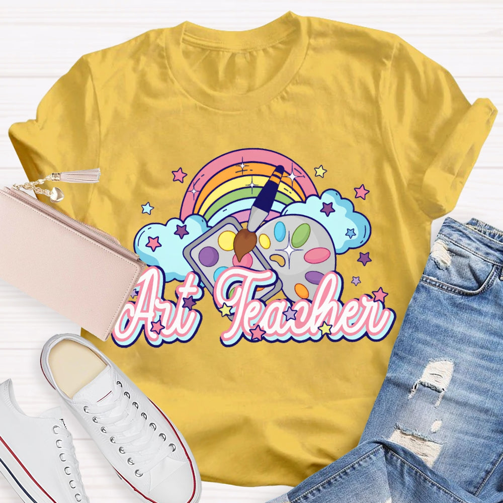 Art Teacher Rainbow And Color Dye Palette T-shirt