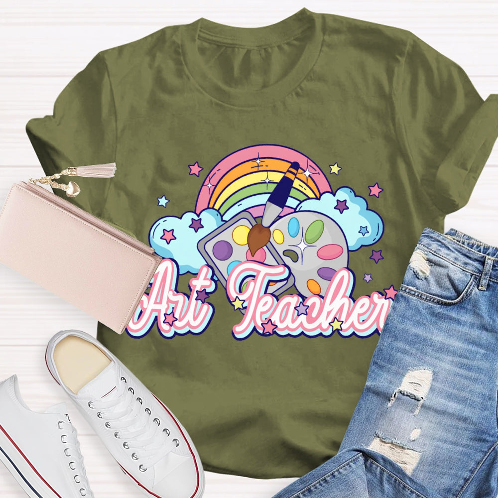 Art Teacher Rainbow And Color Dye Palette T-shirt