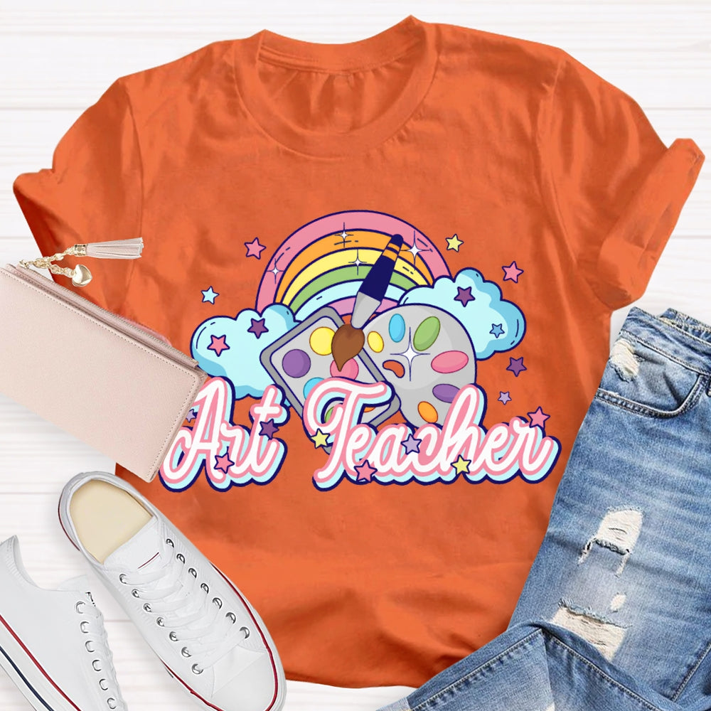 Art Teacher Rainbow And Color Dye Palette T-shirt