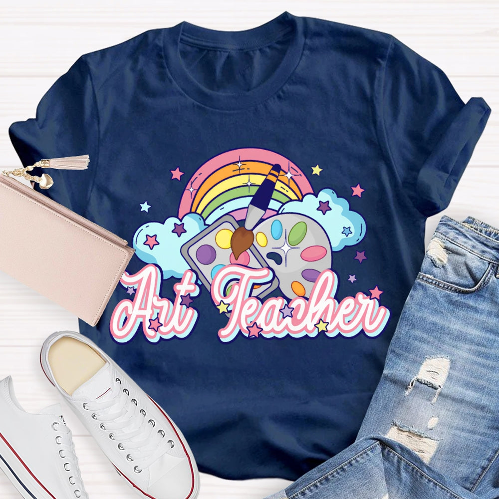 Art Teacher Rainbow And Color Dye Palette T-shirt