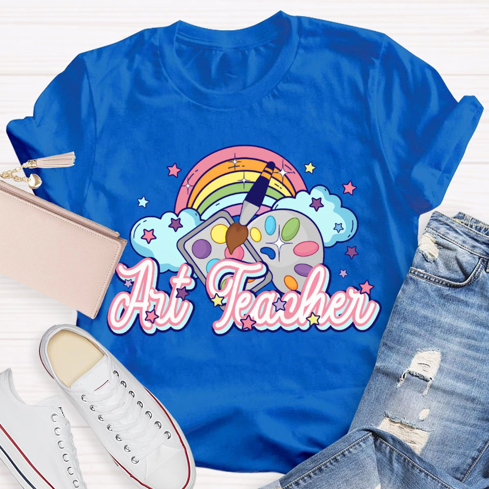 Art Teacher Rainbow And Color Dye Palette T-shirt