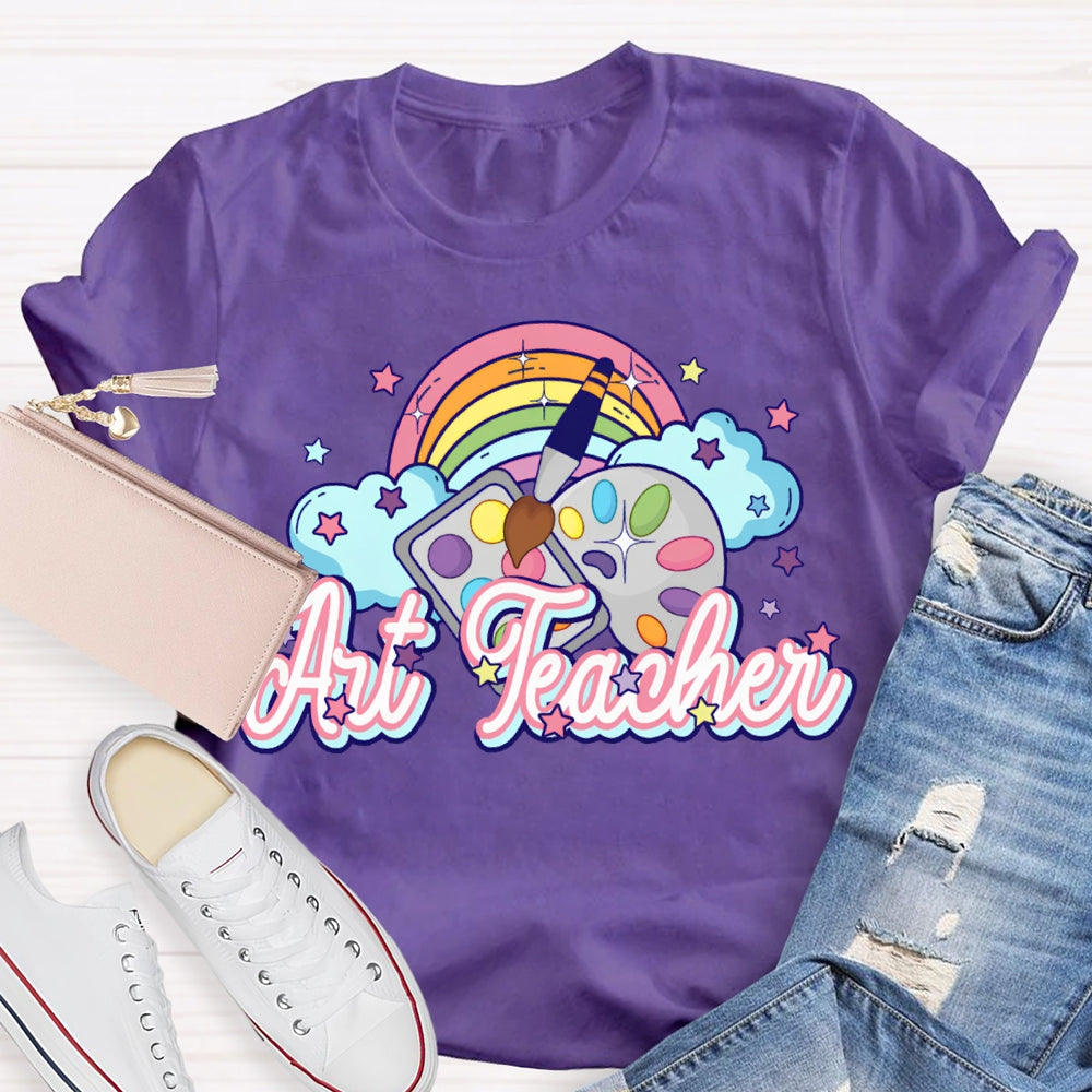 Art Teacher Rainbow And Color Dye Palette T-shirt