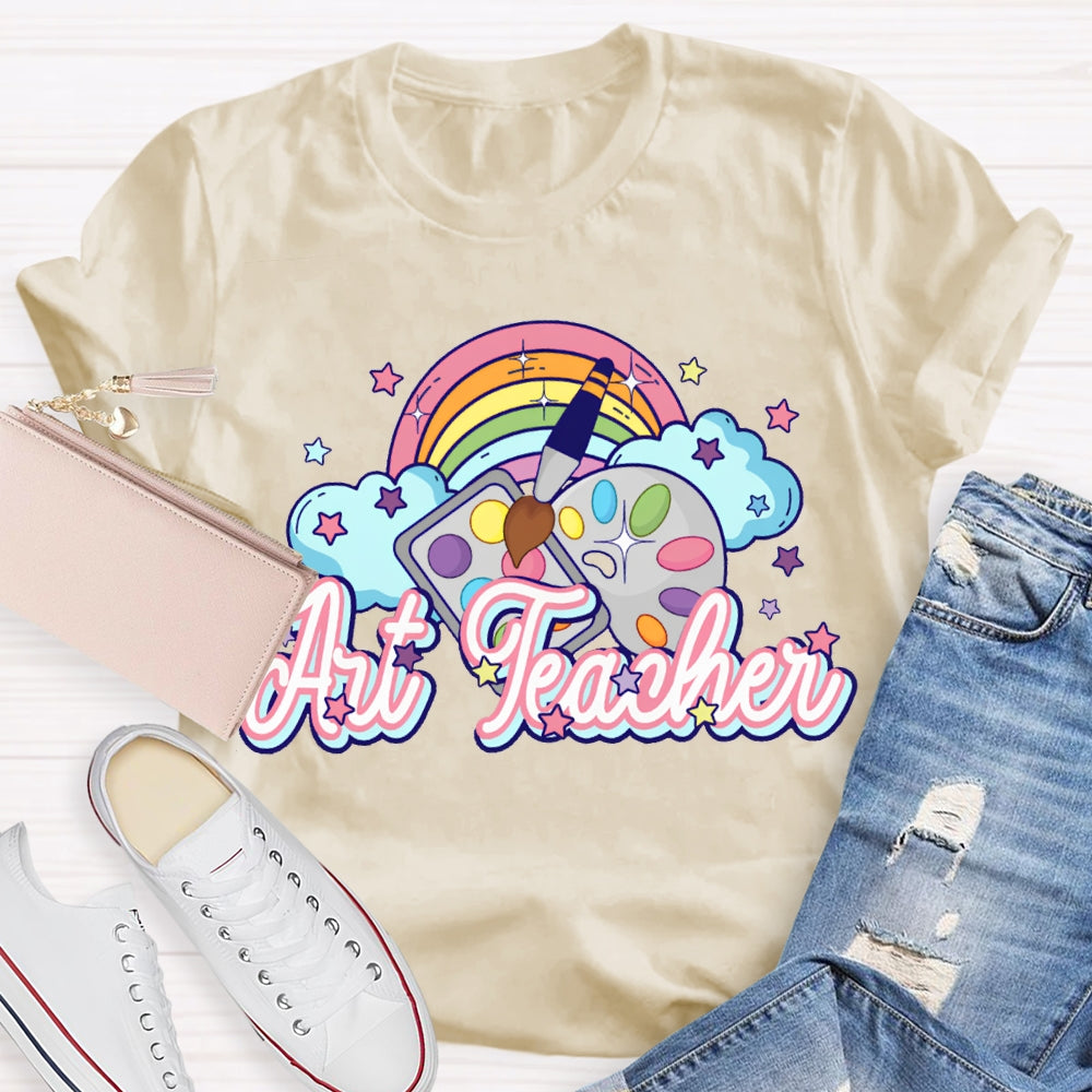 Art Teacher Rainbow And Color Dye Palette T-shirt
