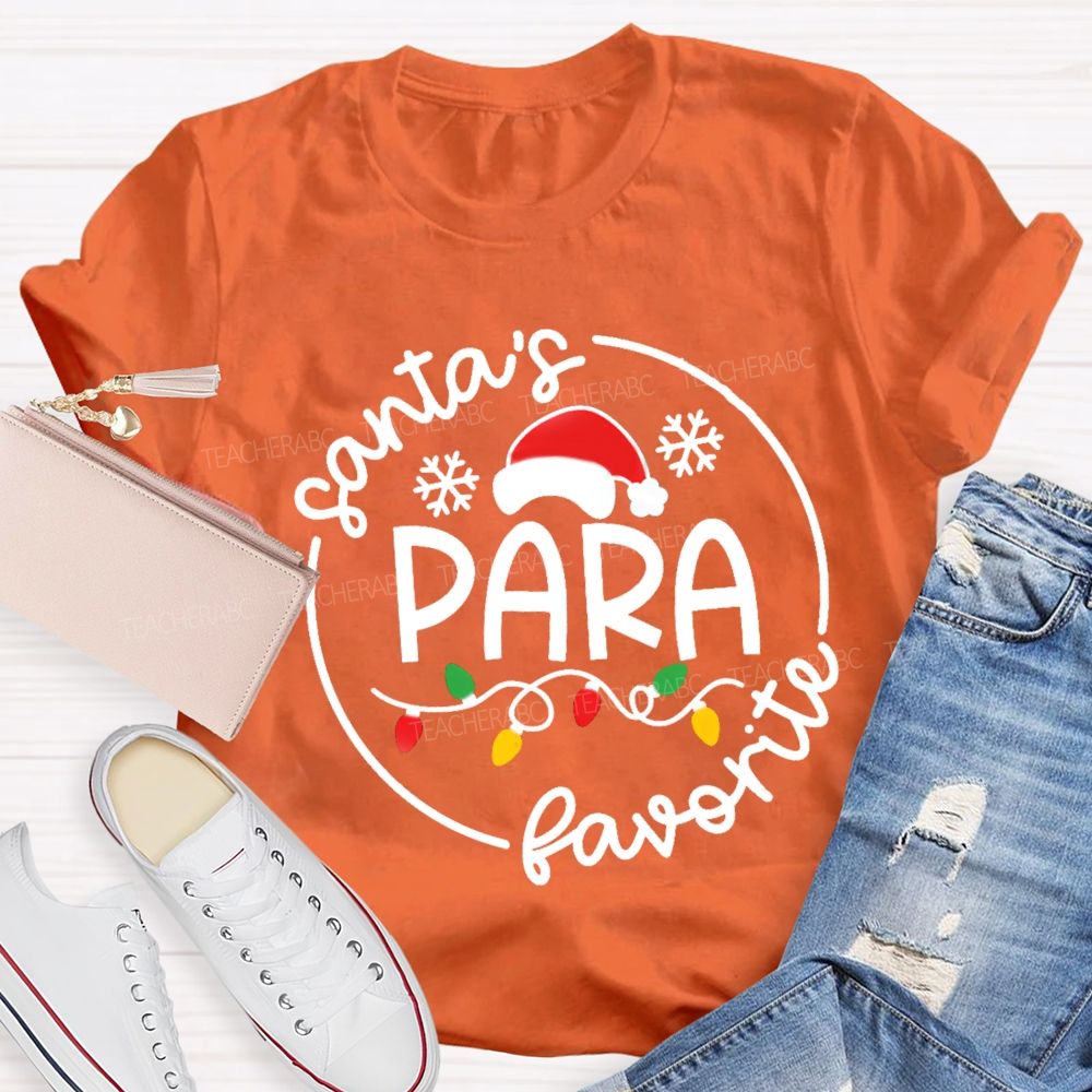 Santa's Favorite Para Christmas Light T-shirt