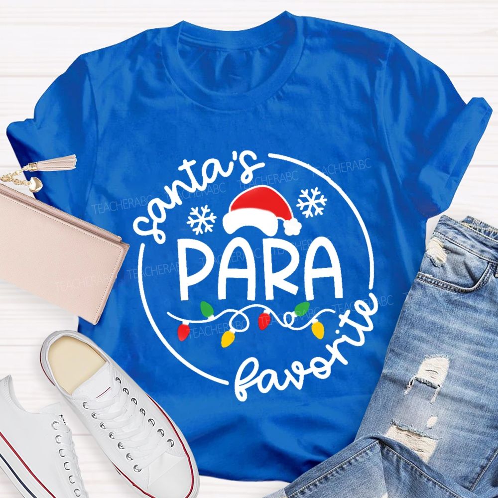 Santa's Favorite Para Christmas Light T-shirt
