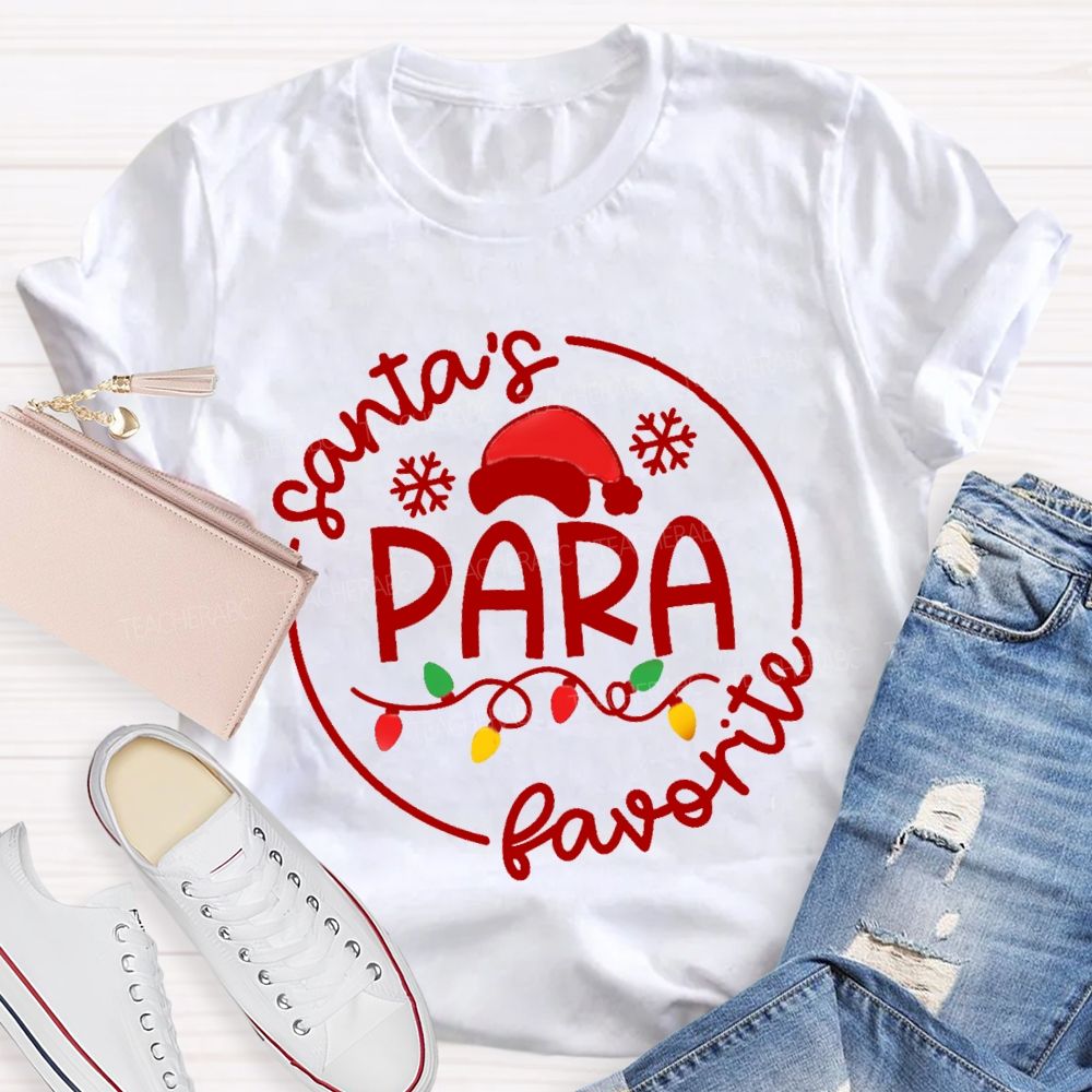 Santa's Favorite Para Christmas Light T-shirt