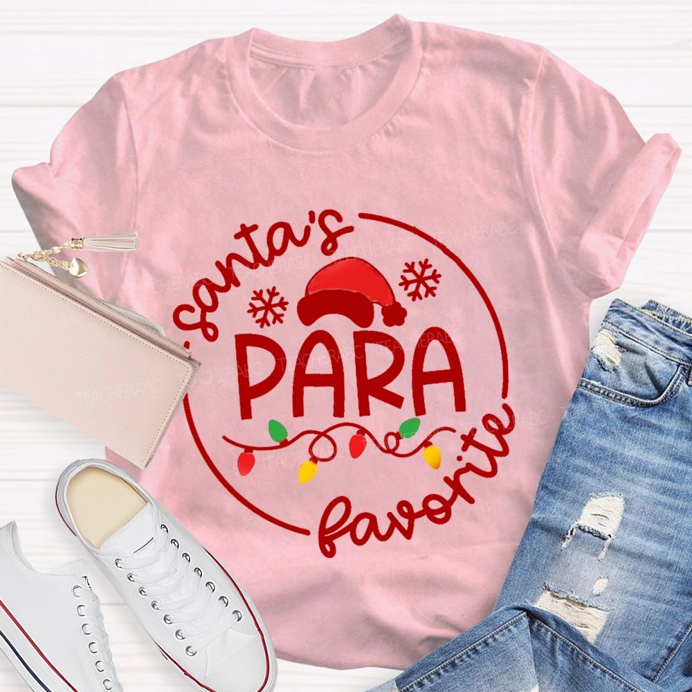 Santa's Favorite Para Christmas Light T-shirt