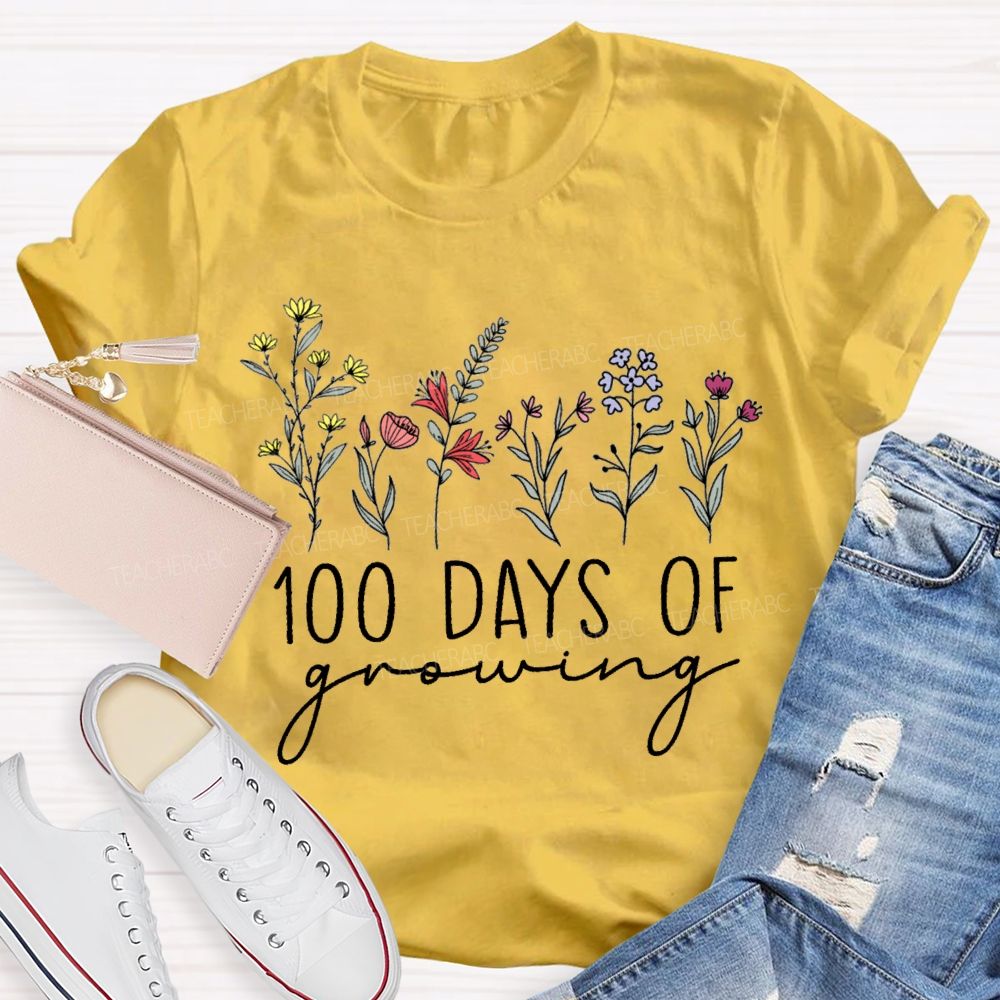 100 Days Of Growing Colorful Bouquet T-shirt