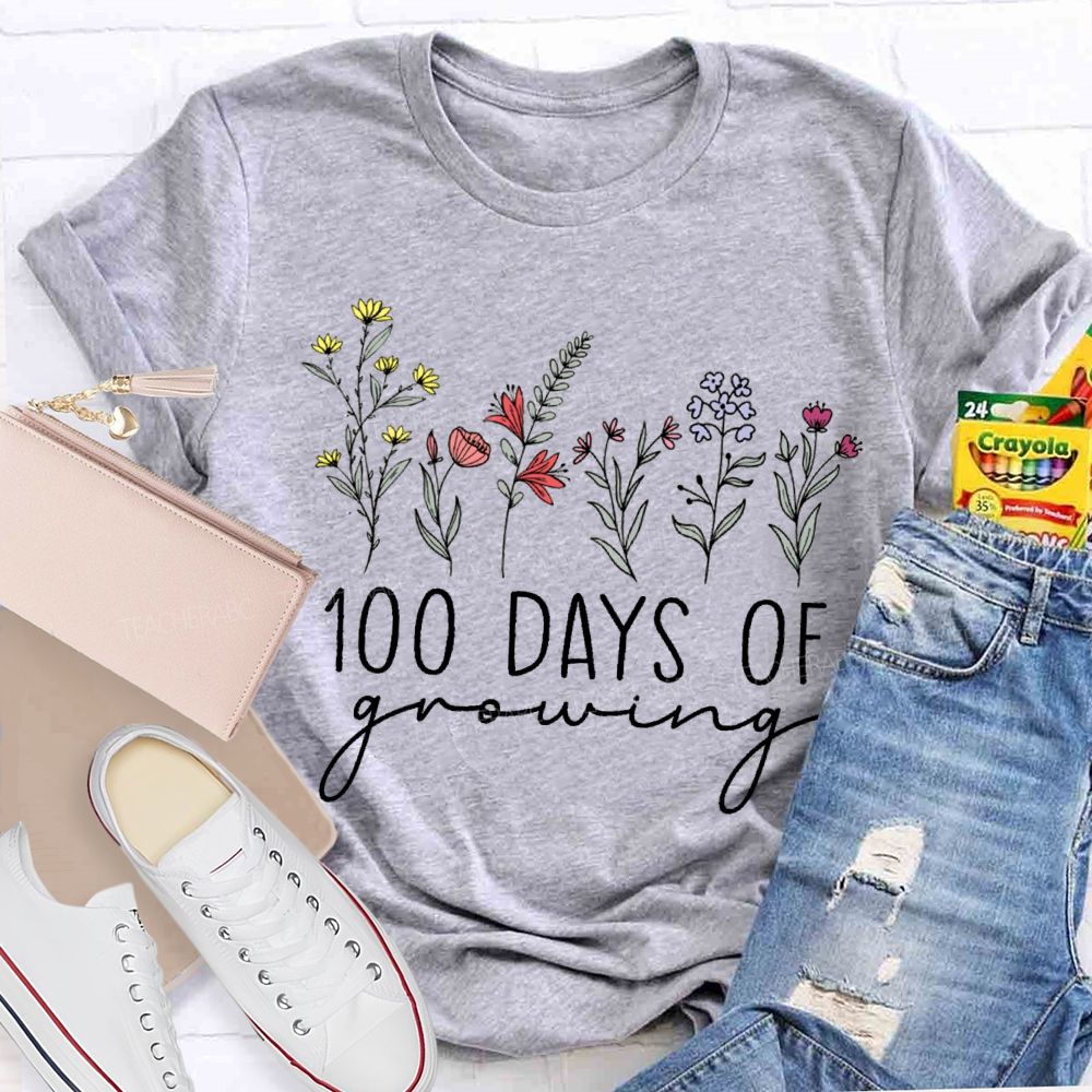 100 Days Of Growing Colorful Bouquet T-shirt