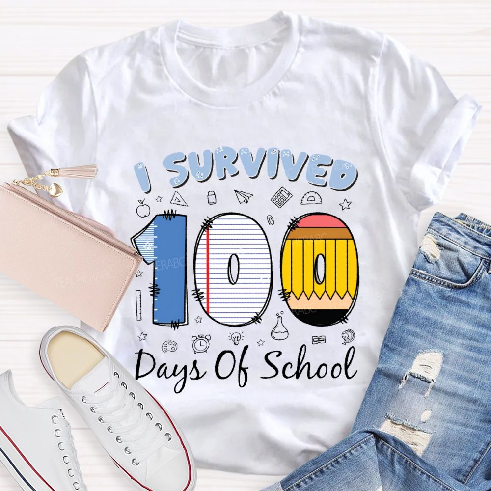I Survived 100 Days Of School T-shirt