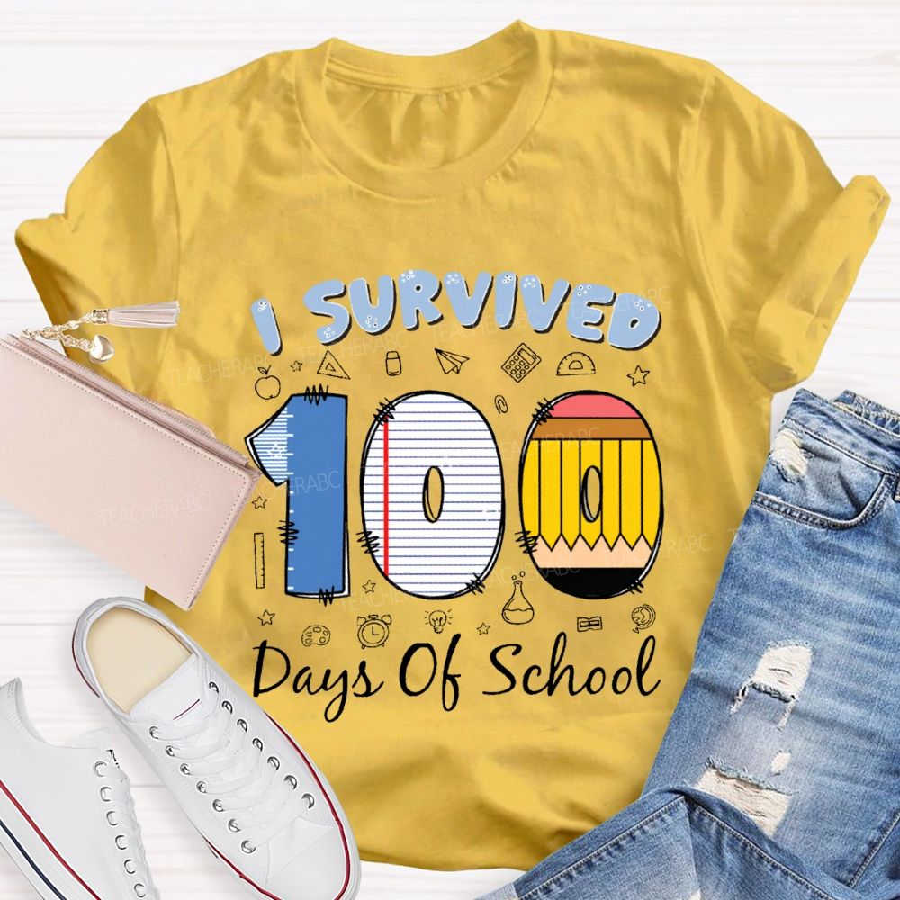 I Survived 100 Days Of School T-shirt