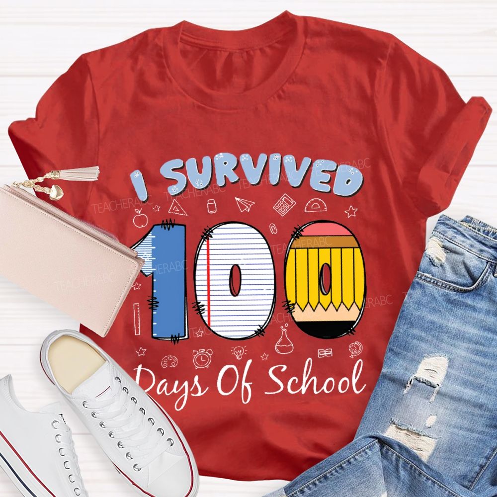 I Survived 100 Days Of School T-shirt