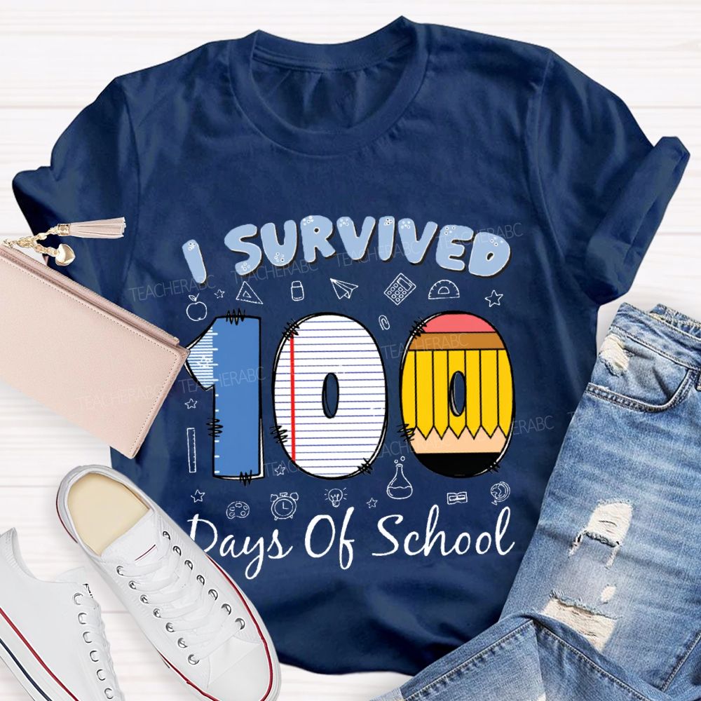 I Survived 100 Days Of School T-shirt