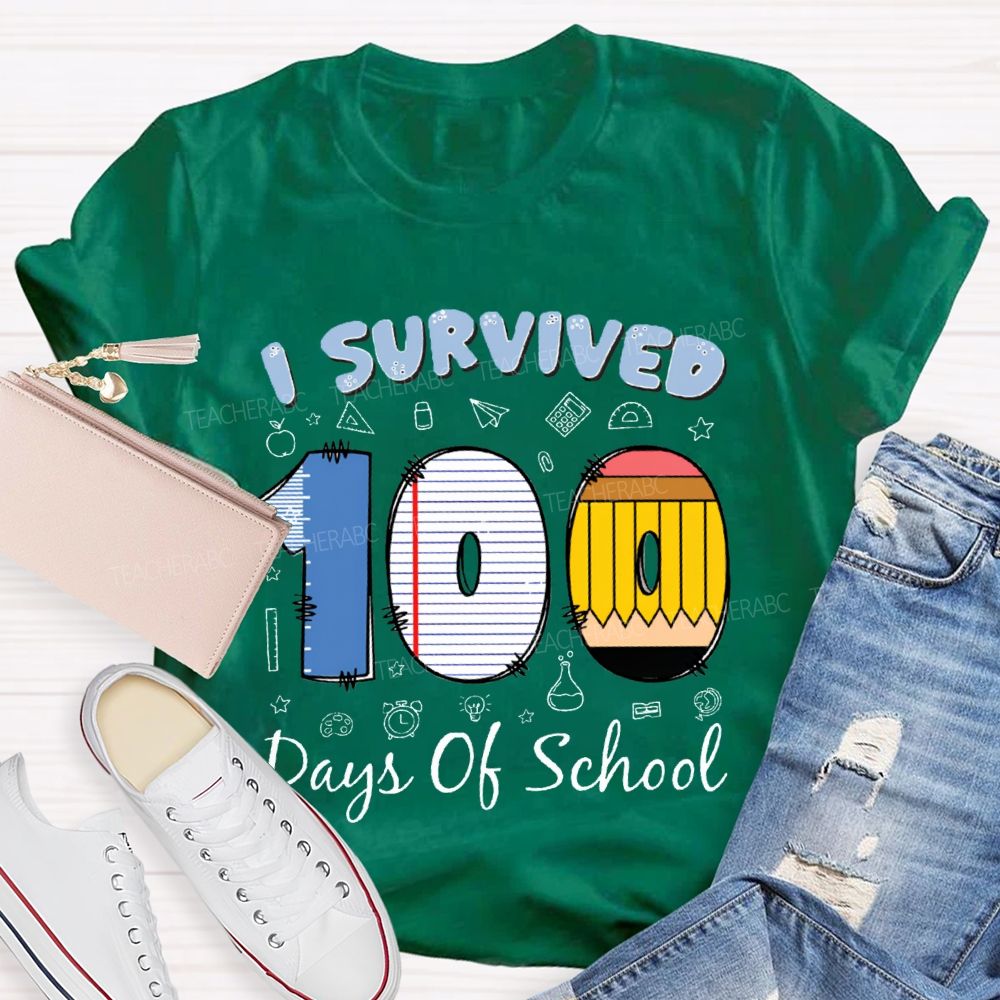 I Survived 100 Days Of School T-shirt