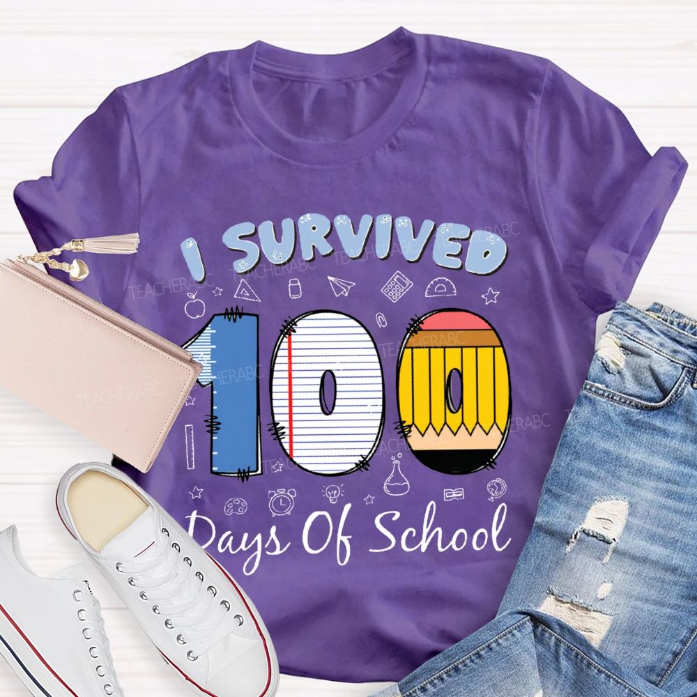 I Survived 100 Days Of School T-shirt