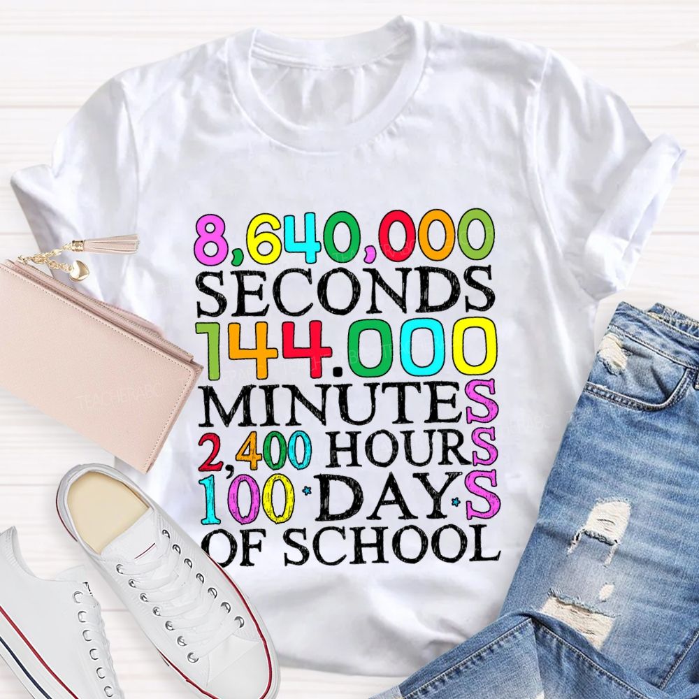 Seconds Minutes Hours 100 Days Of School T-shirt