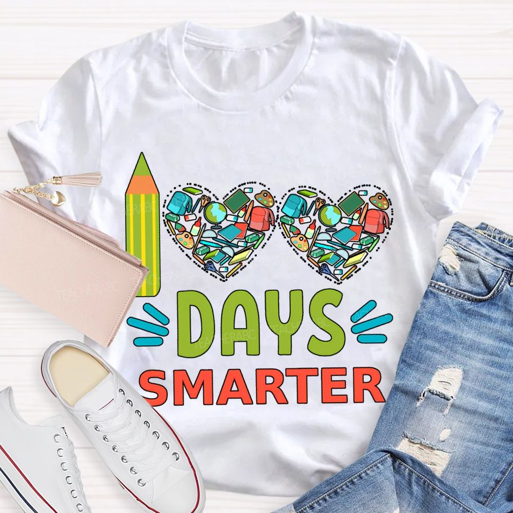 100 Days Smarter Heart Print T-shirt