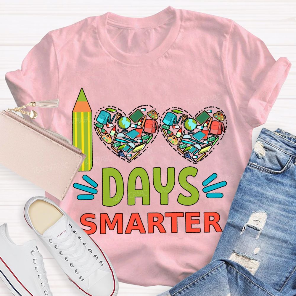 100 Days Smarter Heart Print T-shirt