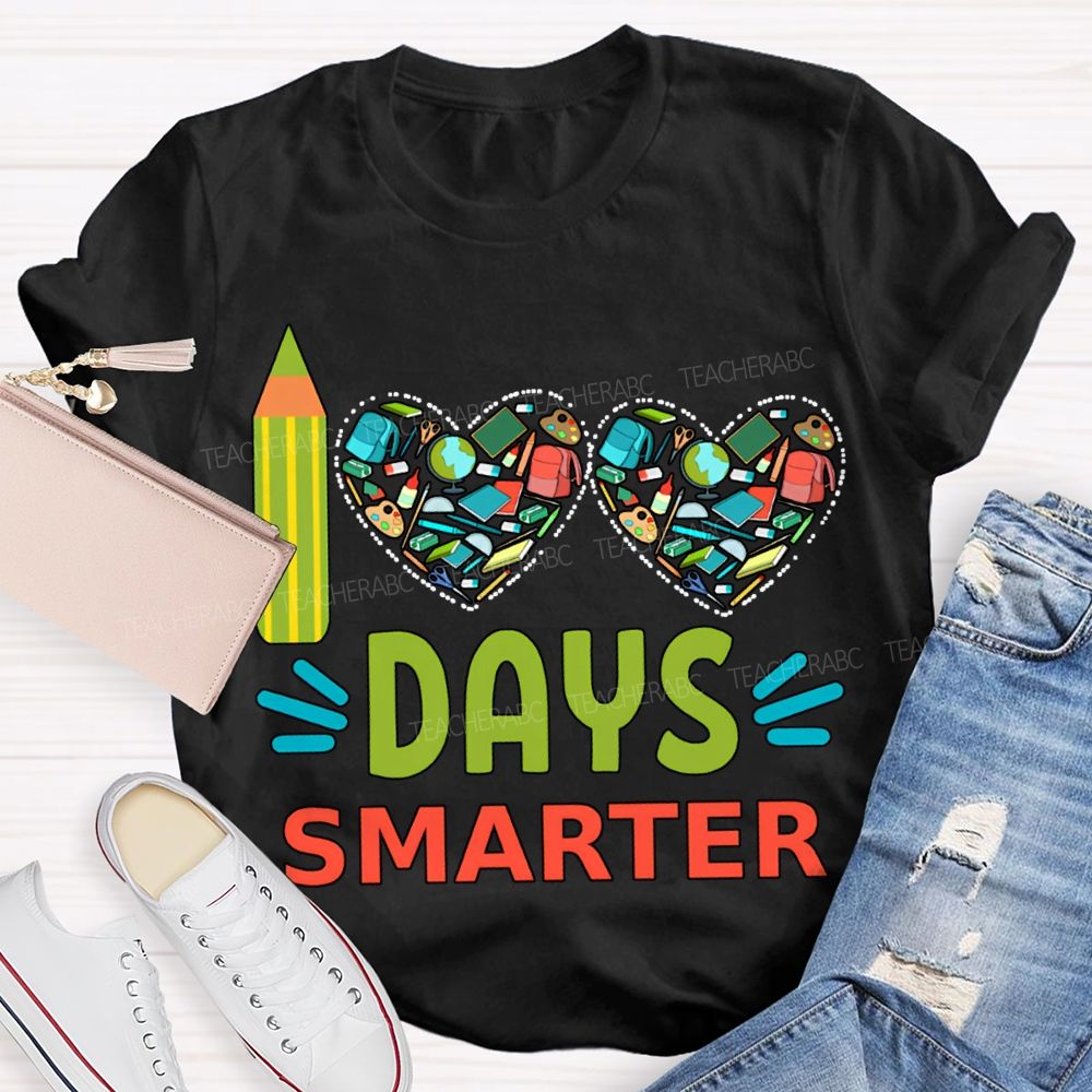 100 Days Smarter Heart Print T-shirt
