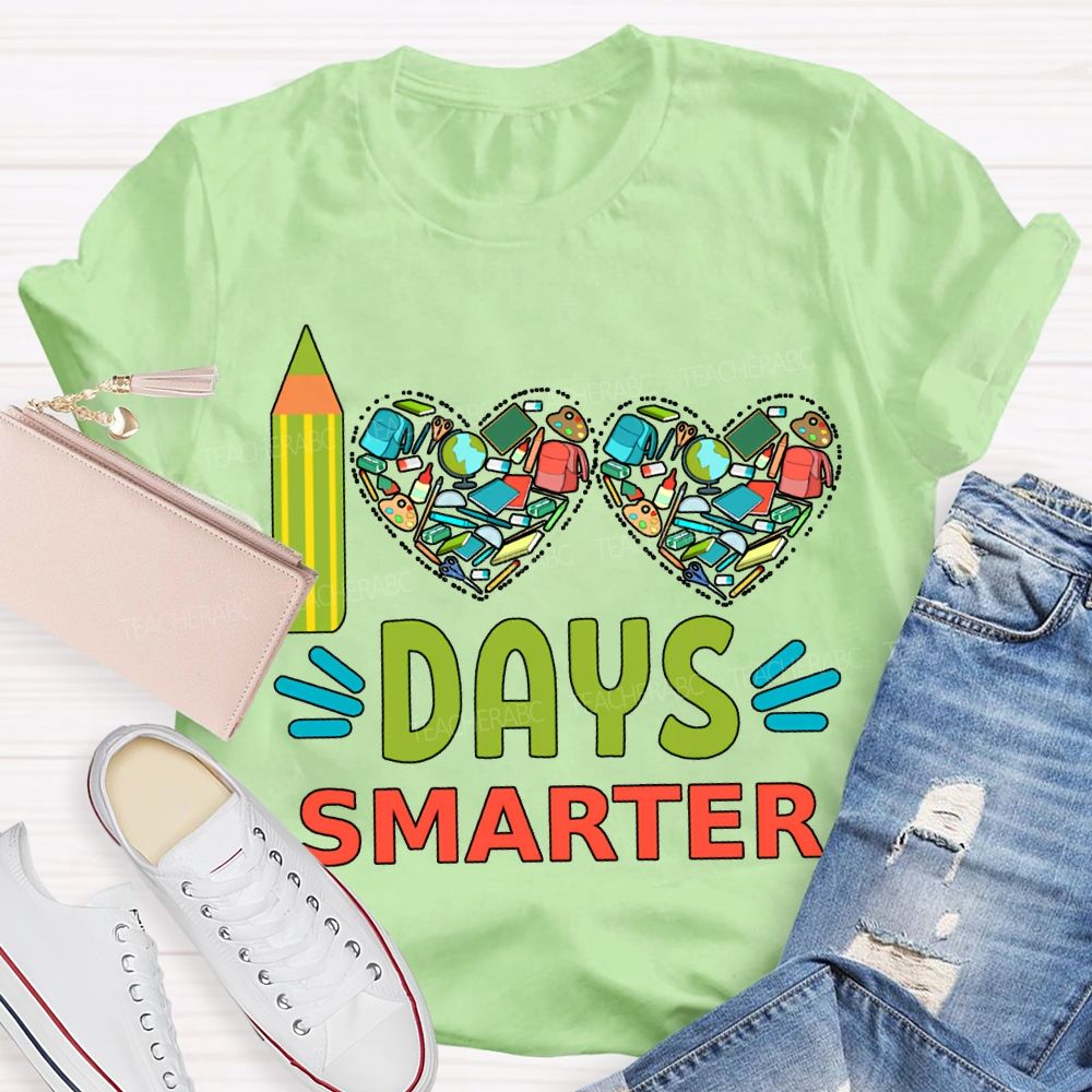 100 Days Smarter Heart Print T-shirt