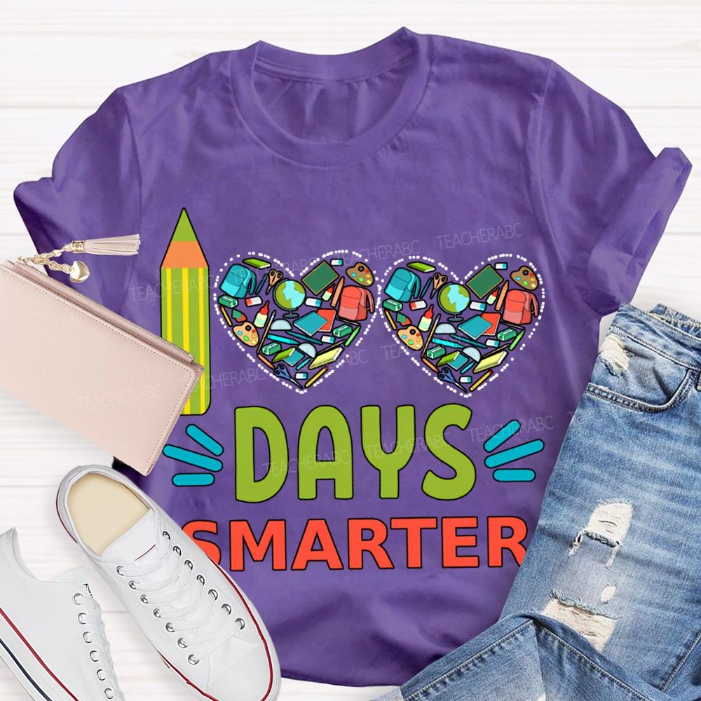 100 Days Smarter Heart Print T-shirt