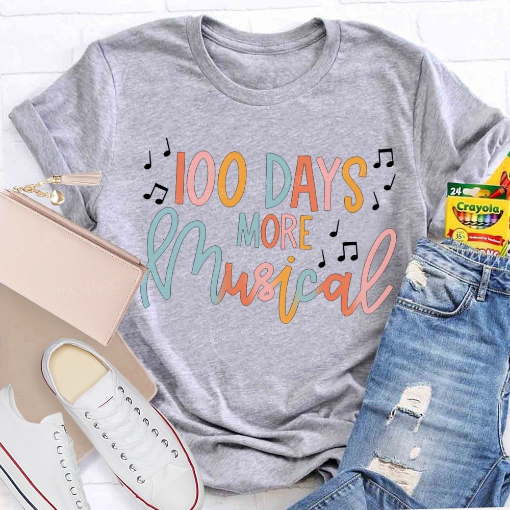 100 Days More Musical Colored Fonts T-shirt