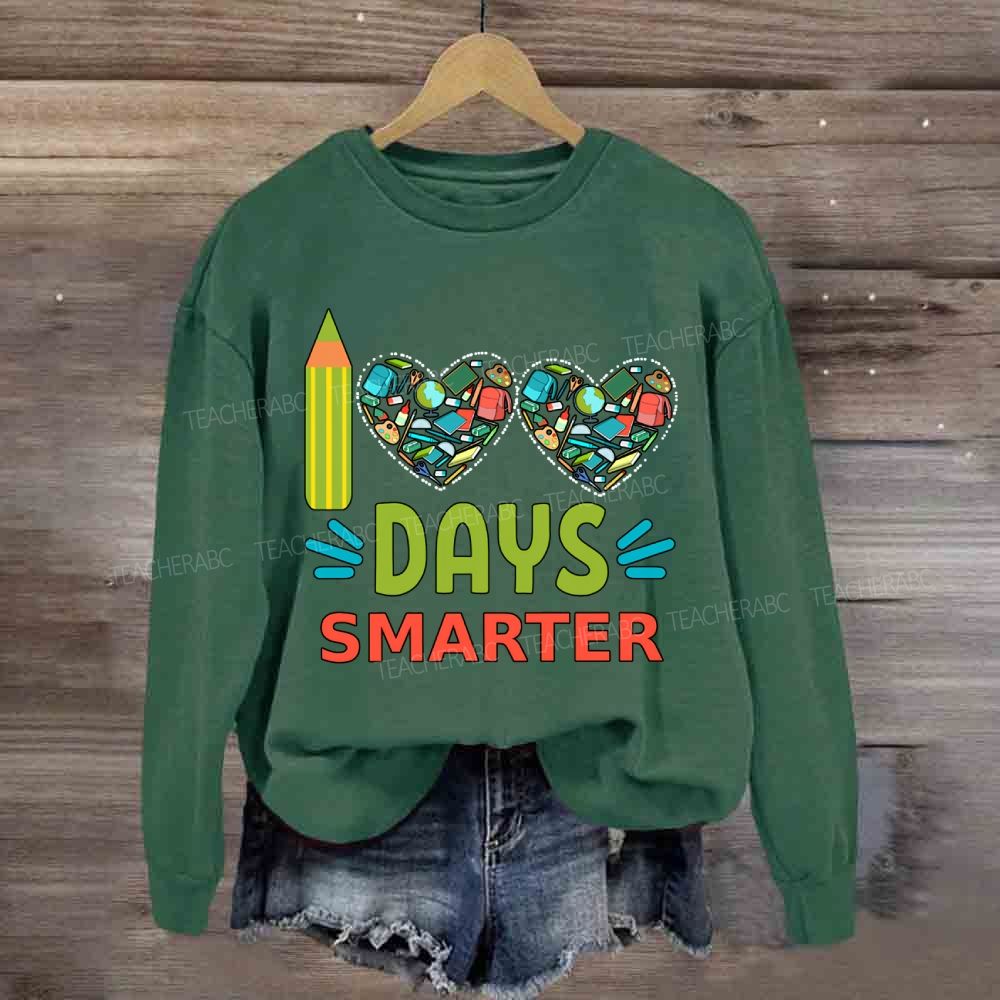 100 Days Smarter Heart Print Sweatshirt
