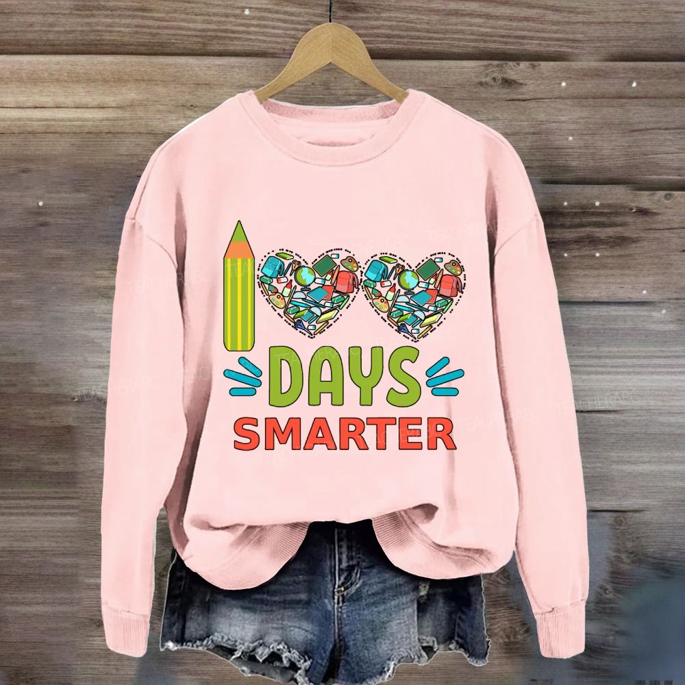 100 Days Smarter Heart Print Sweatshirt