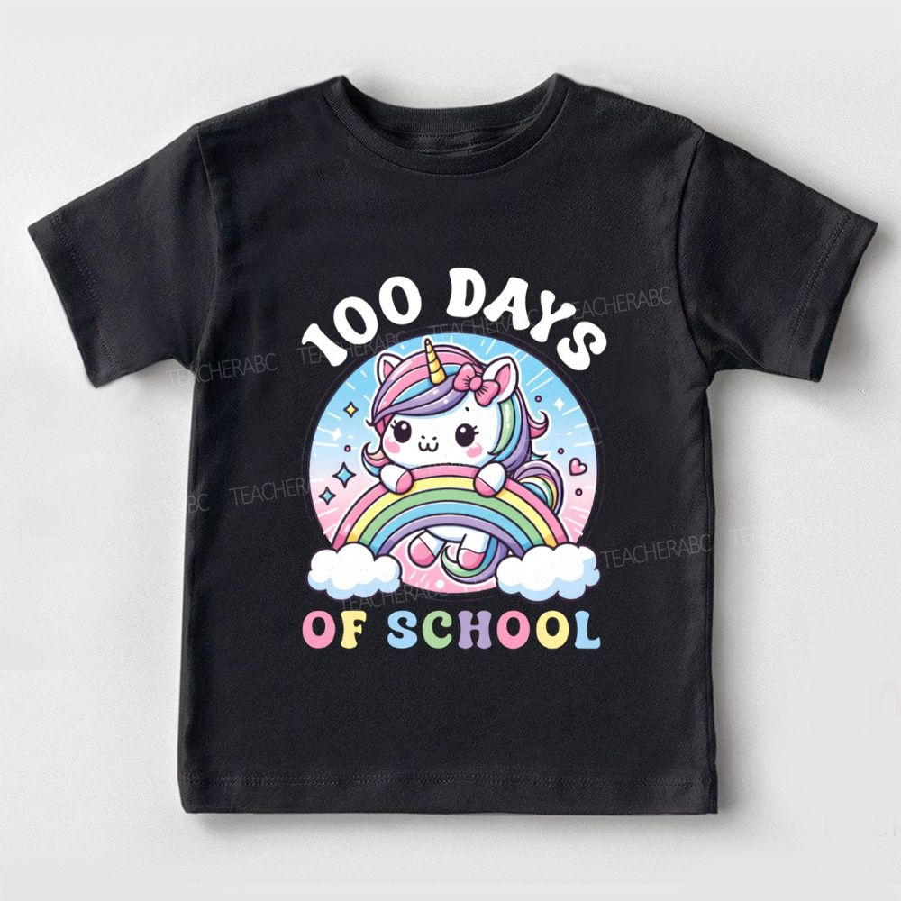100 Days Of School Rainbow Print Toddler T-shirts
