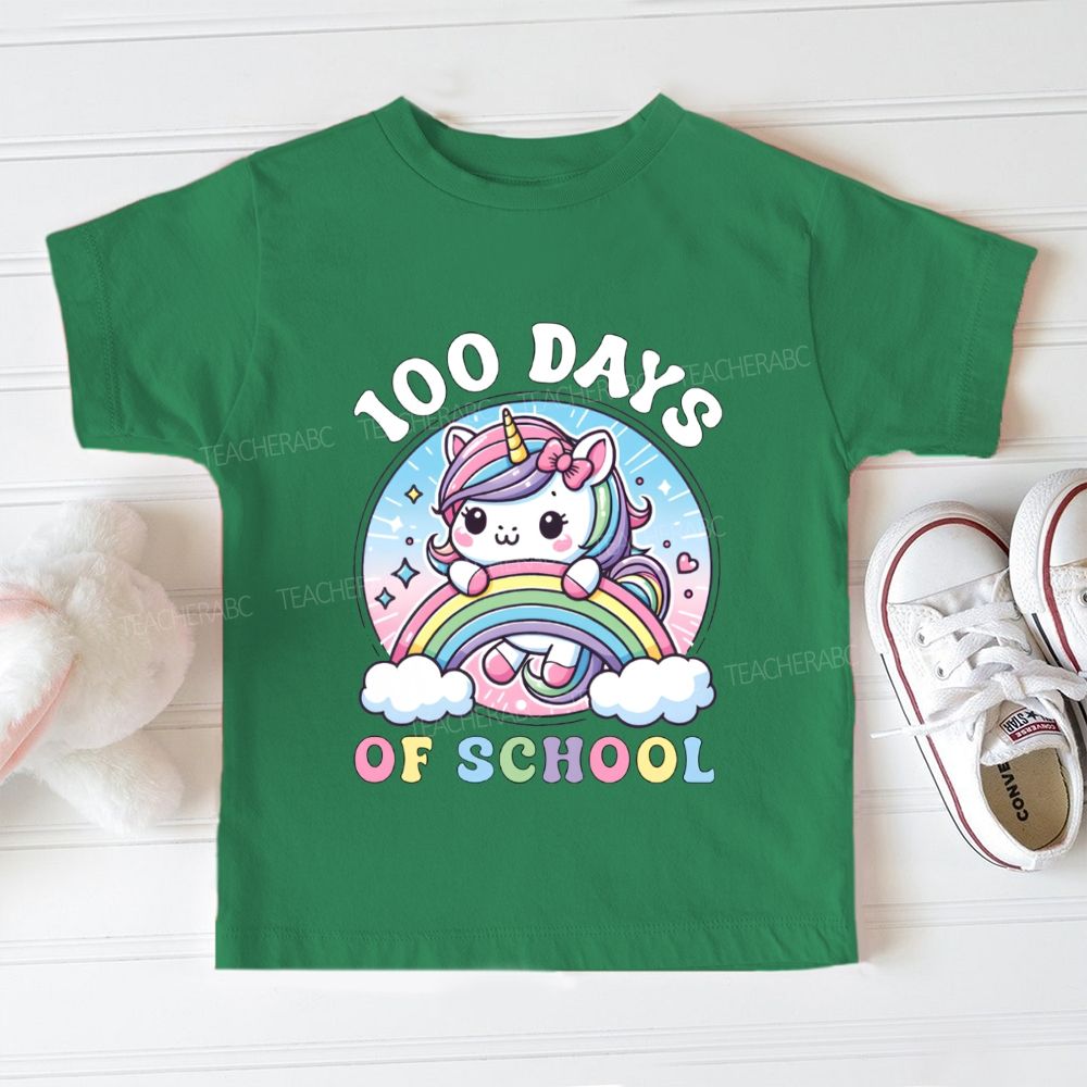 100 Days Of School Rainbow Print Toddler T-shirts