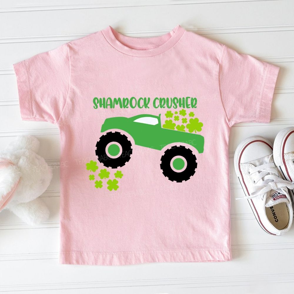 Shamrock Crusher Shamrock Truck St Patrick'S Day Toddler T-shirts
