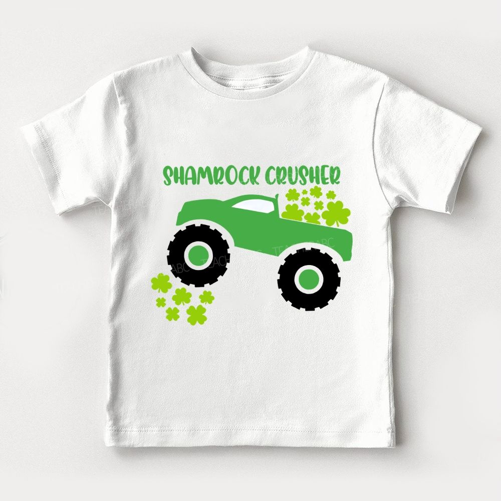Shamrock Crusher Shamrock Truck St Patrick'S Day Toddler T-shirts
