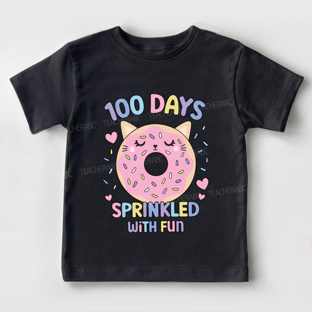 100 Sprinkled With Fun Donuts And Colorful Fonts Toddler T-shirts