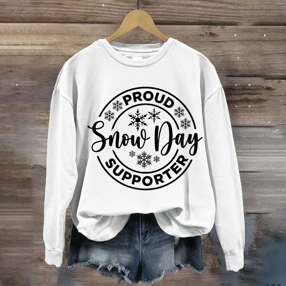 Proud Snow Day Supporter Snowflake Christmas Sweatshirt