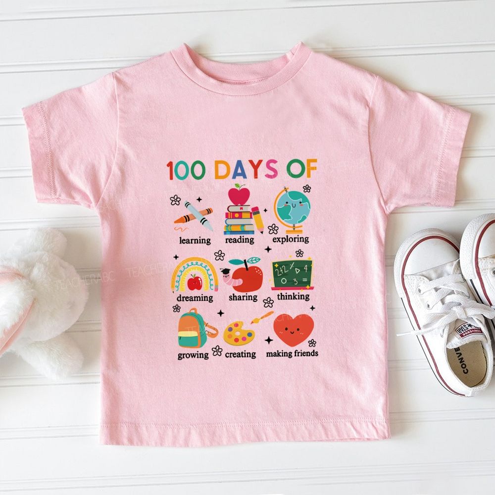 100 Days Of Learning Reading Exploring Dreaming Toddler T-shirts