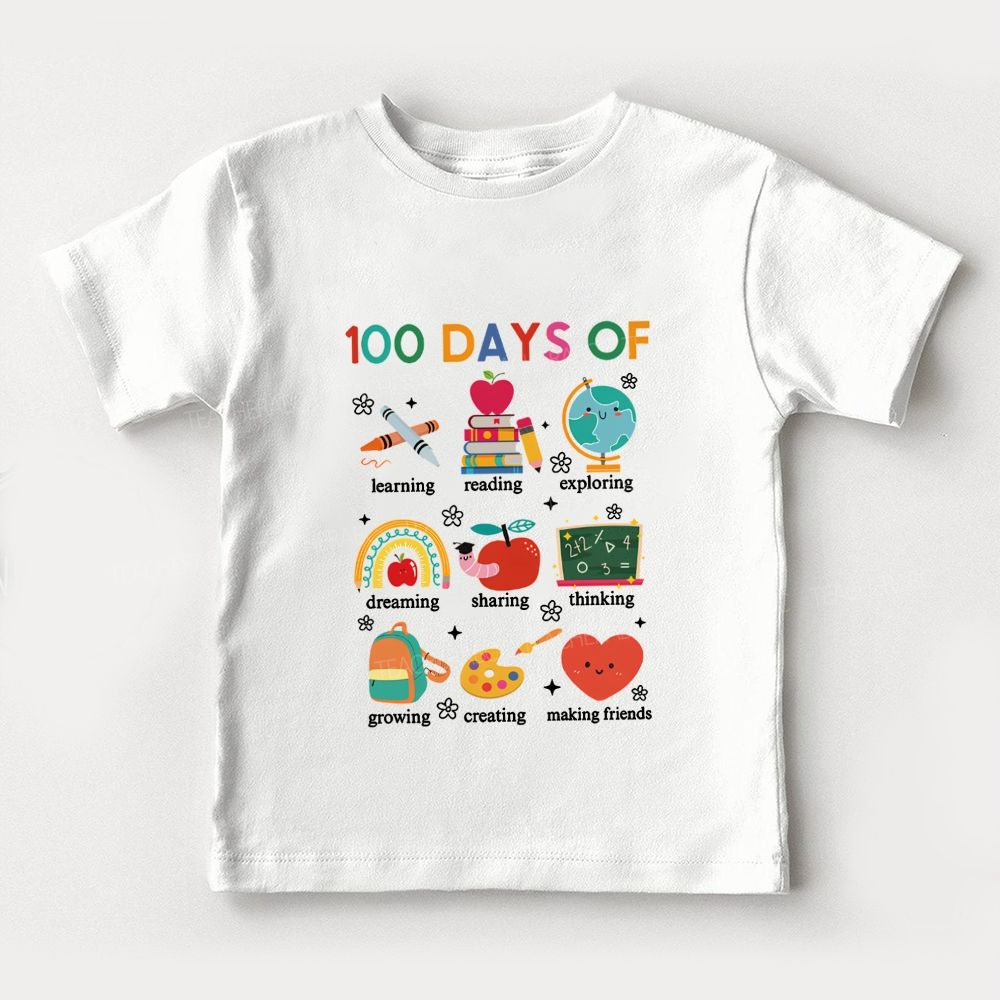 100 Days Of Learning Reading Exploring Dreaming Toddler T-shirts