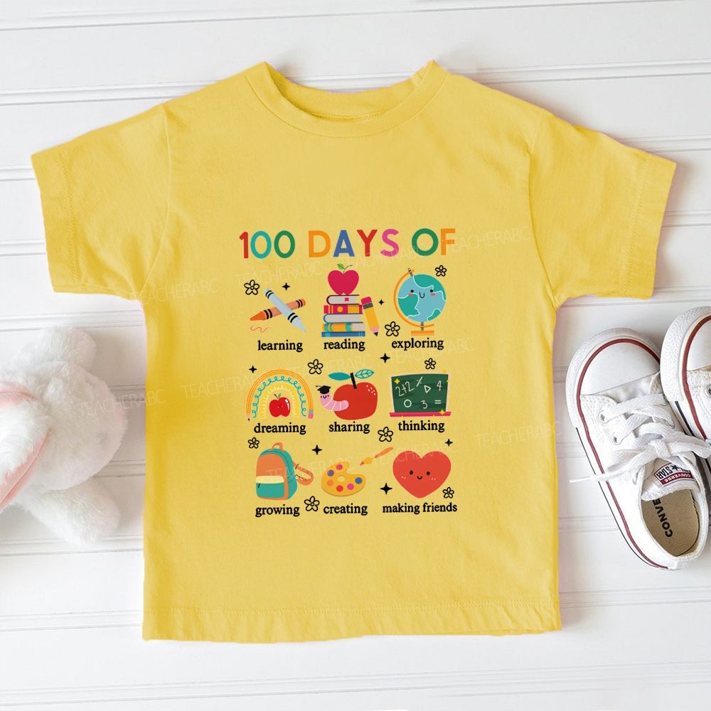 100 Days Of Learning Reading Exploring Dreaming Toddler T-shirts
