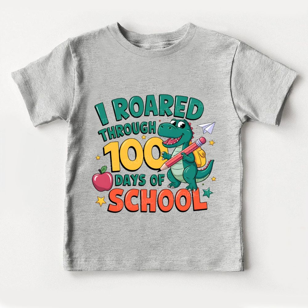 I Roared Through 100 Days Of School Dinosaurs And Pencils Toddler T-shirts