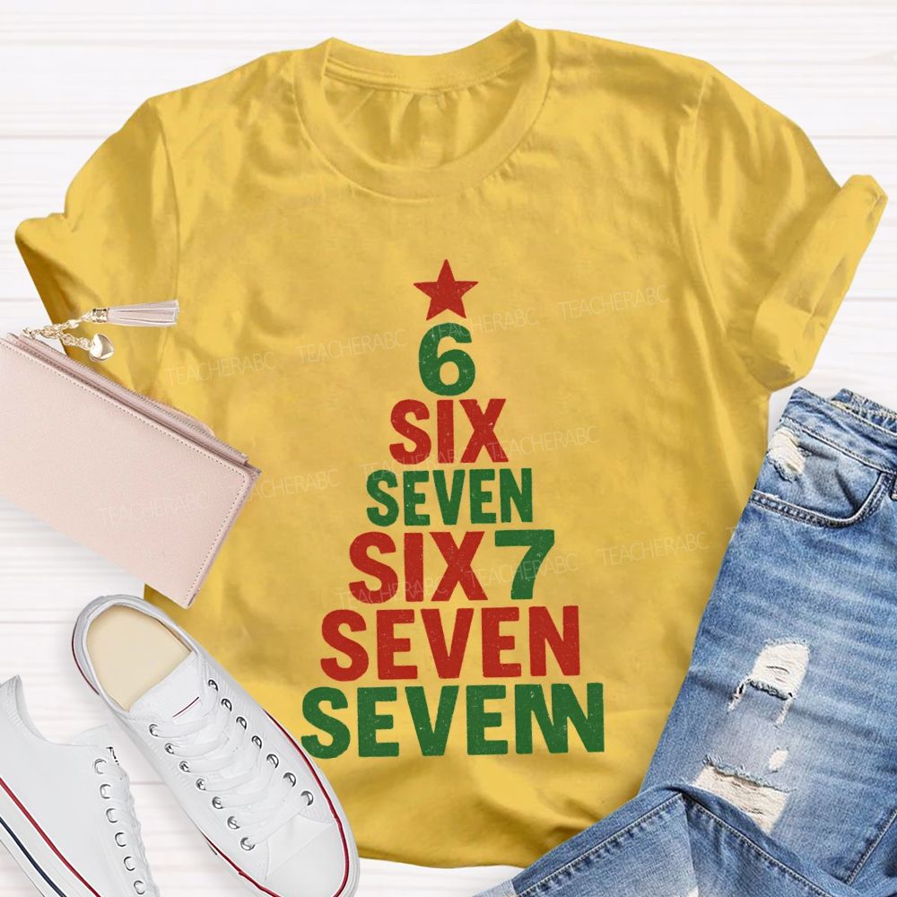 Six Seven Christmas Trees And Christmas Vibes T-shirt