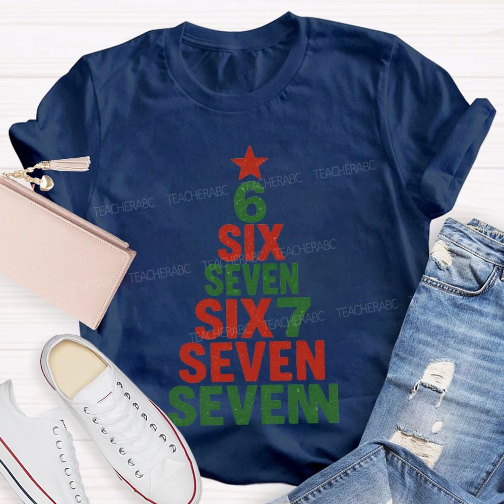 Six Seven Christmas Trees And Christmas Vibes T-shirt
